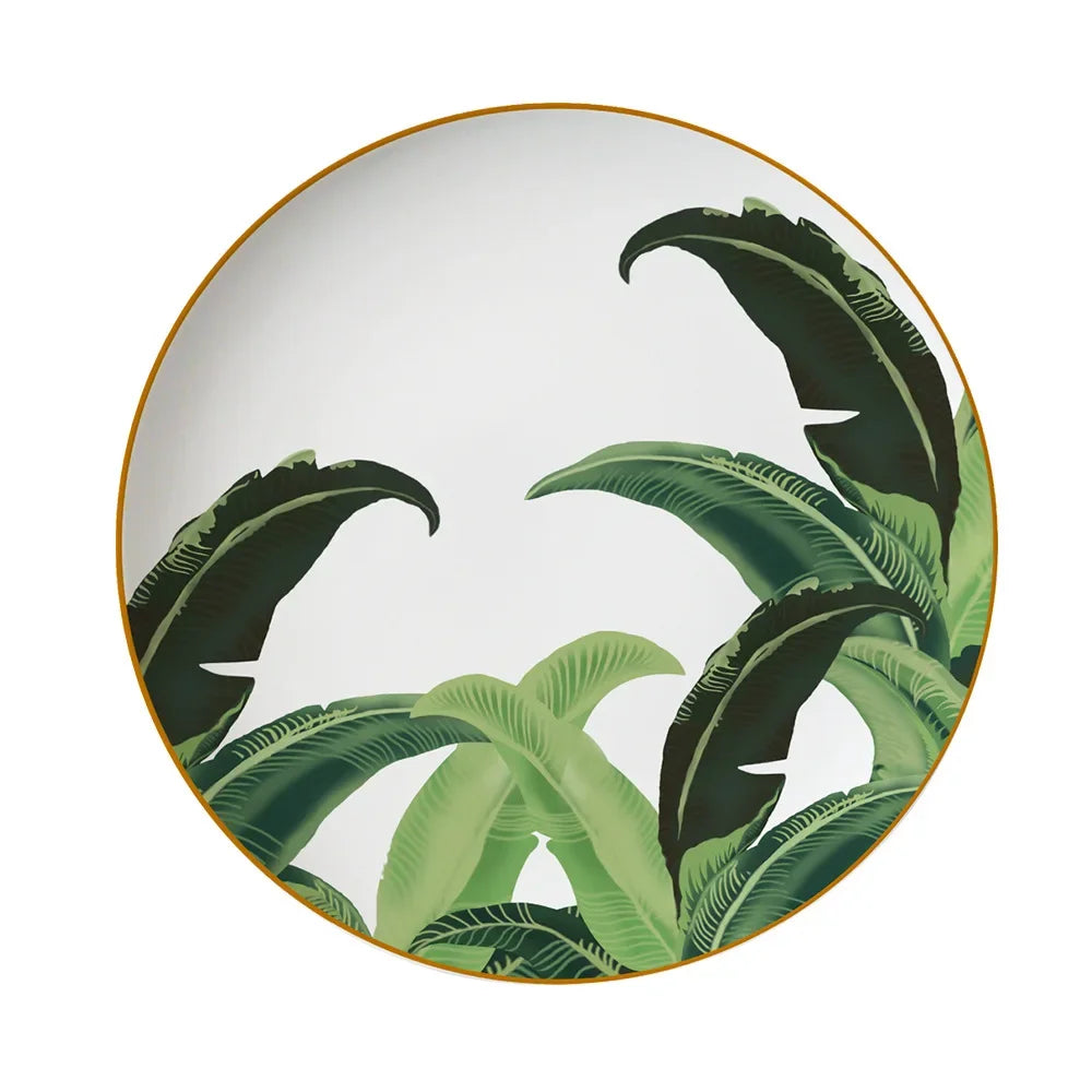 Vaisselle motif Feuille Bananier-Déco Exotique