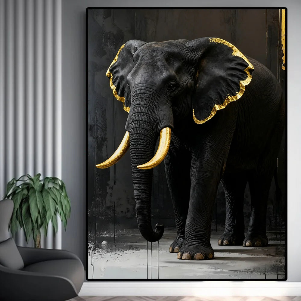 Poster Animaux Noir et Or-Déco Exotique