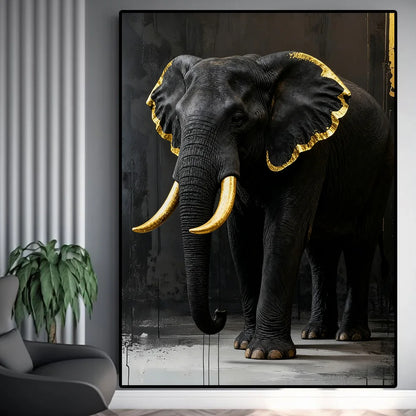 Poster Animaux Noir et Or-Déco Exotique