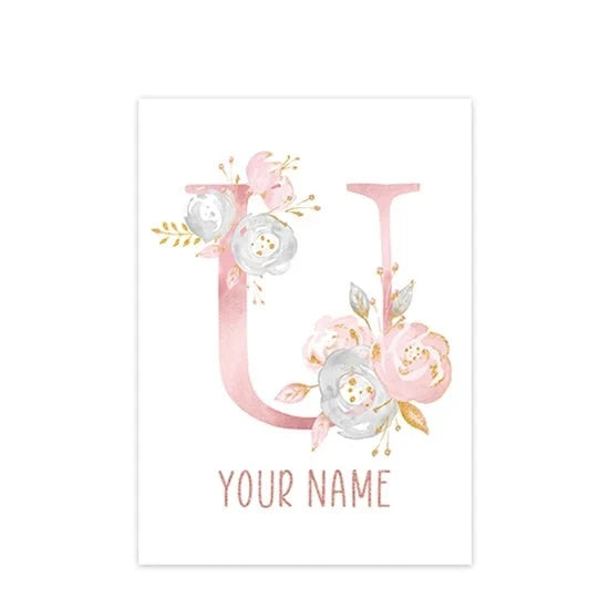 Poster Safari Bébé Rose Personnalisable Déco-exotique.fr