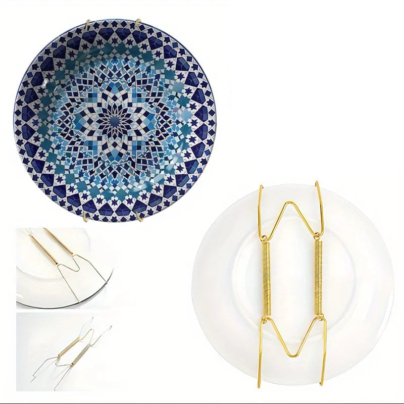 Assiette Murale Mosaïque Bleue-Déco Exotique