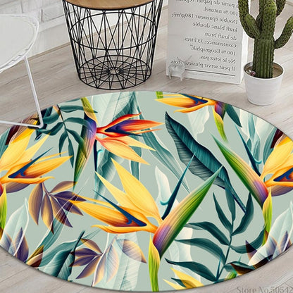 Tapis Jungle Oiseau du paradis Rond Déco-exotique.fr
