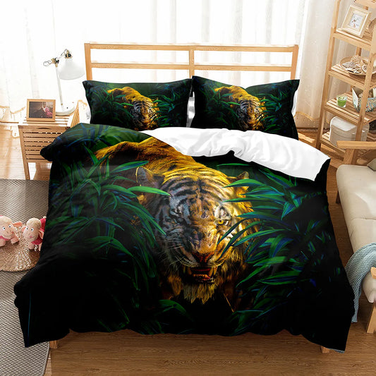 Housse de couette Jungle Tigre Féroce Déco-exotique.fr