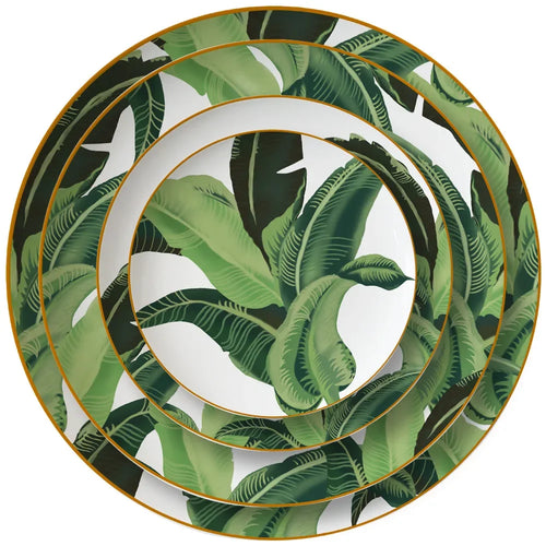 Vaisselle motif Feuille Bananier-Déco Exotique