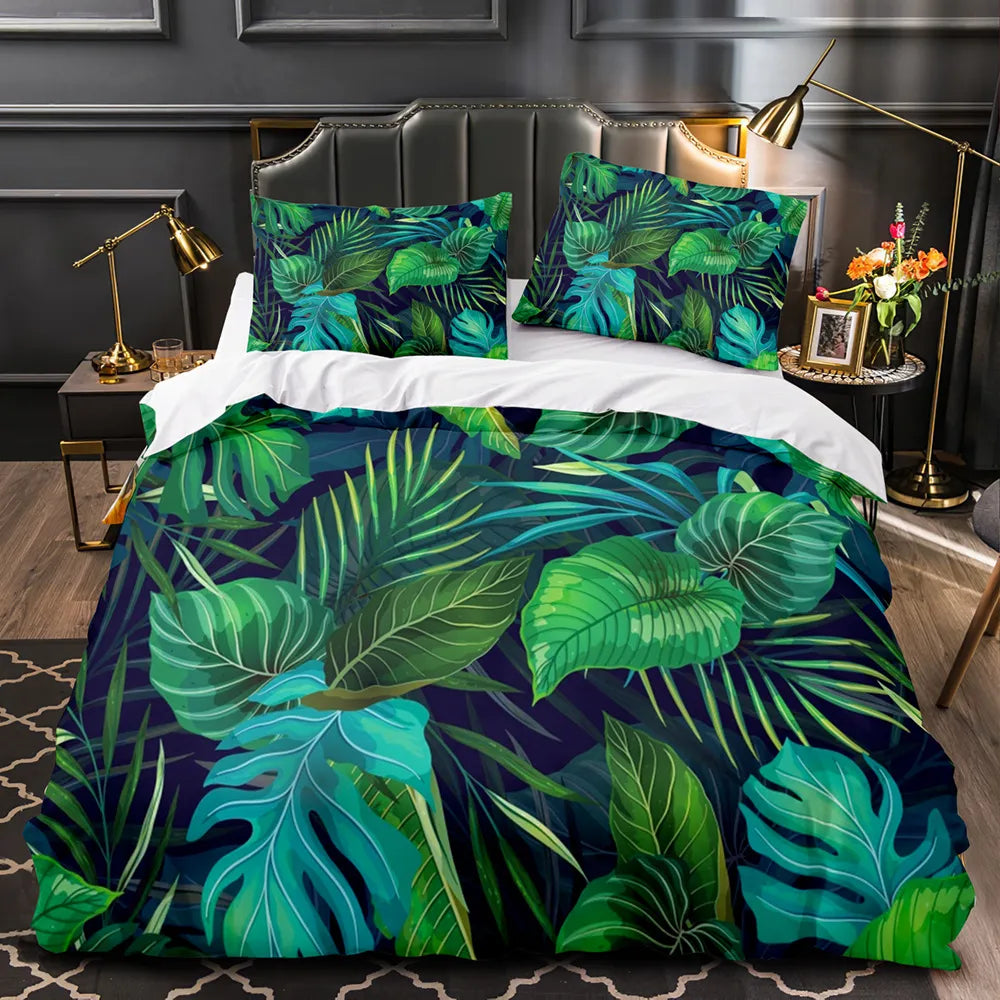 Housse de couette Jungle Feuillage Luxuriant Déco-exotique.fr