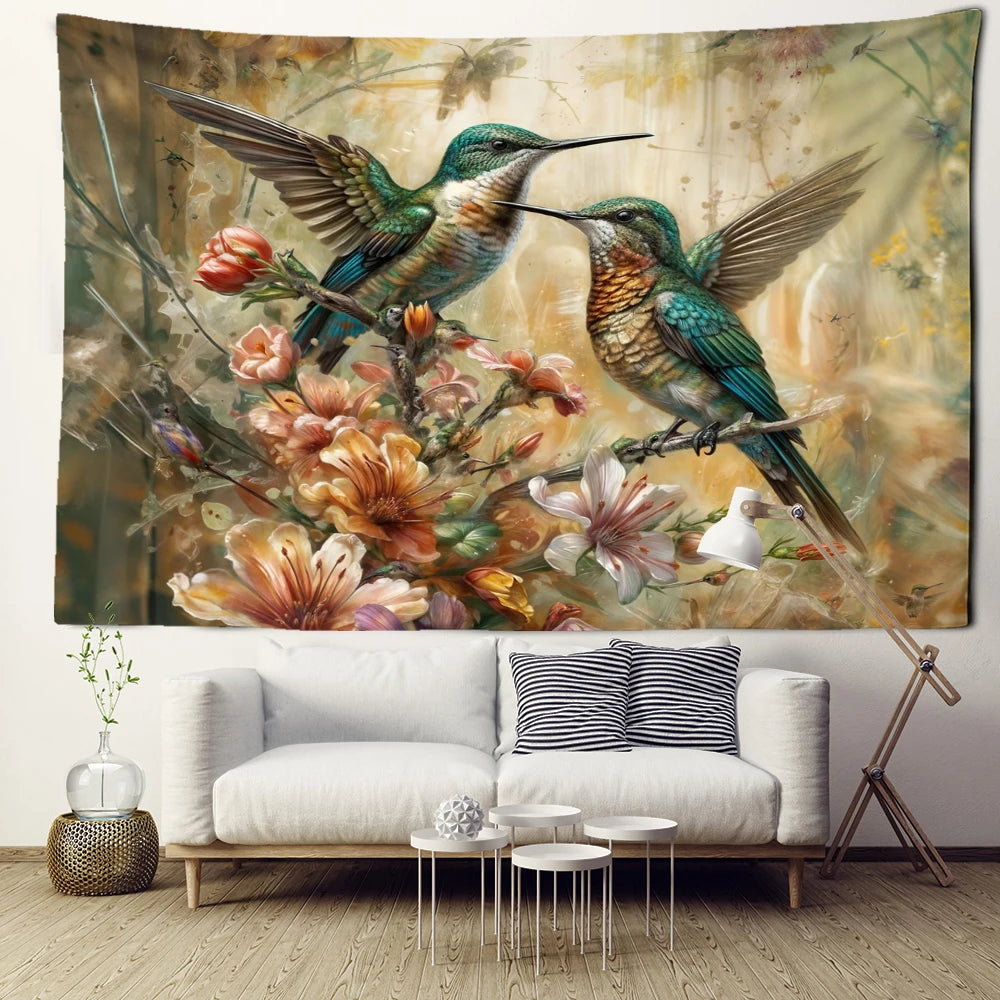 Tenture Vintage Colibri- Déco Exotique