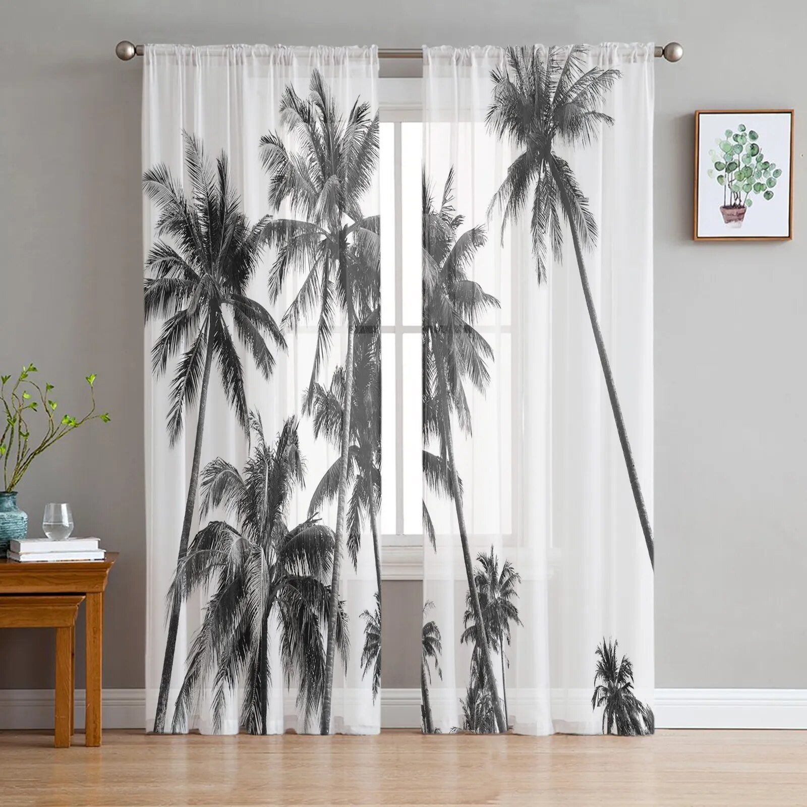 Rideau Tropical Noir et Blanc Déco-exotique.fr