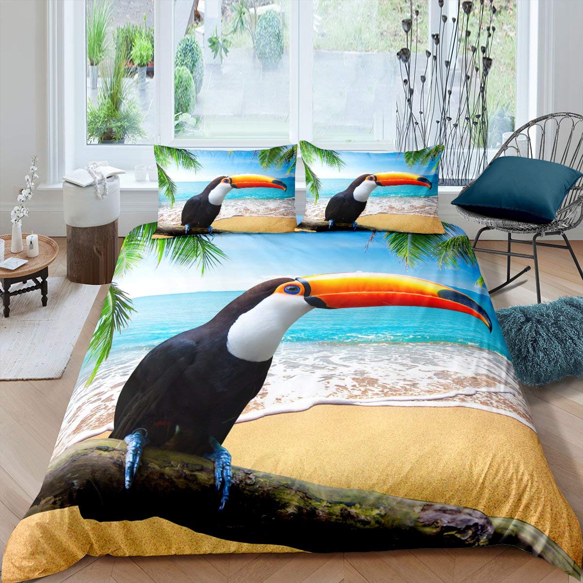 Housse de couette Tropical Toucan Plage Déco-exotique.fr