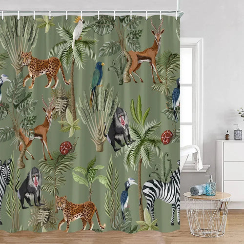 Rideau de douche Animaux Jungle-Déco Exotique
