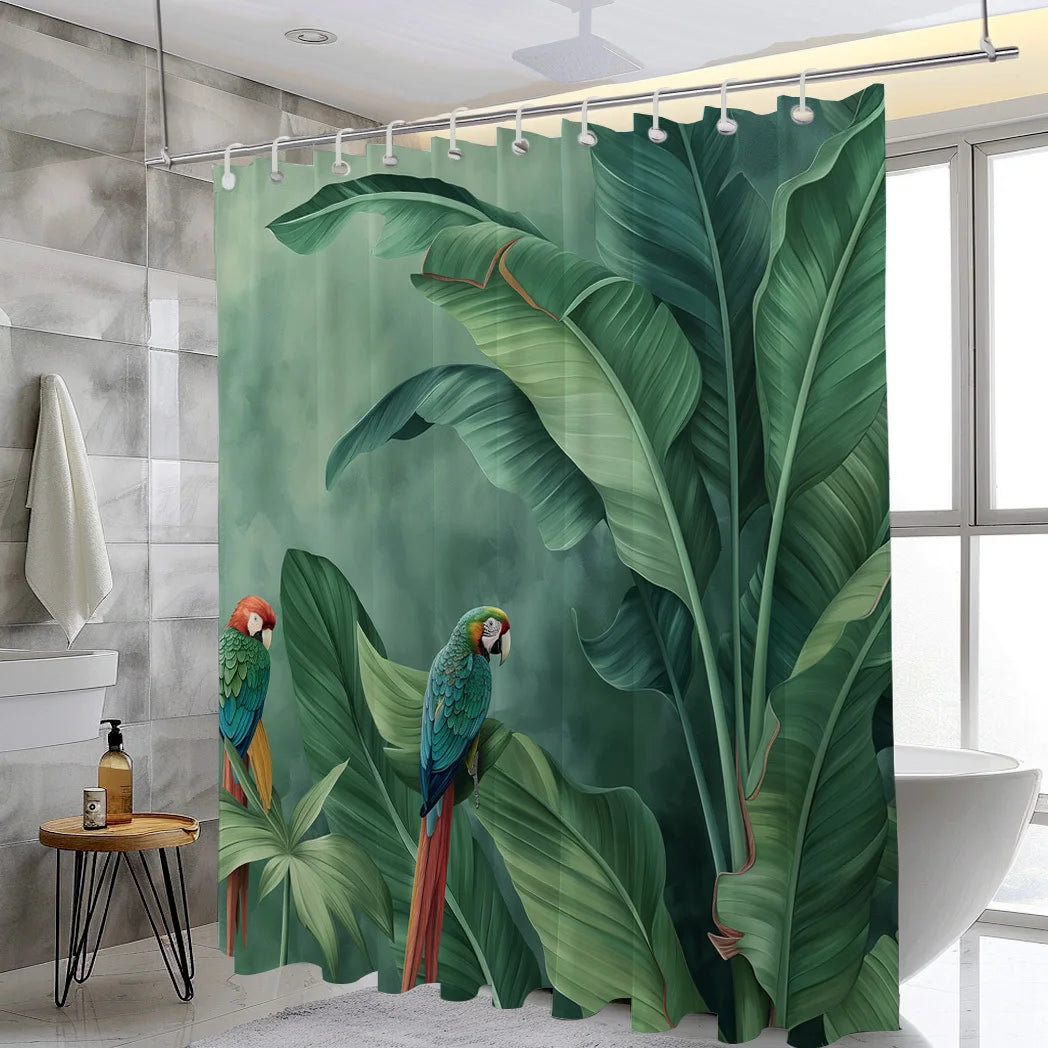 Rideau de douche Jungle Imperméable-Déco Exotique