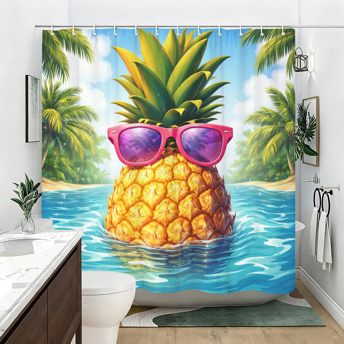 Rideau de douche Ananas Tropical