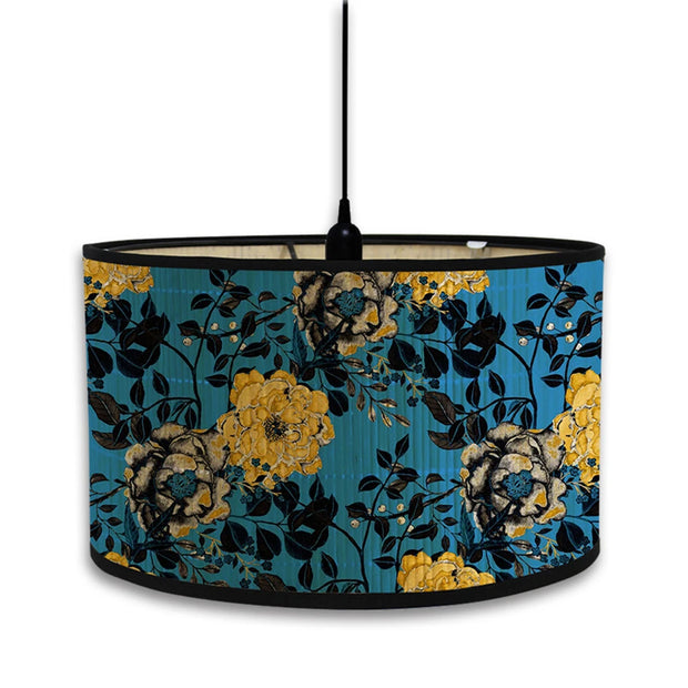 Abat jour Jungle Bleu Fleurs Déco-exotique.fr