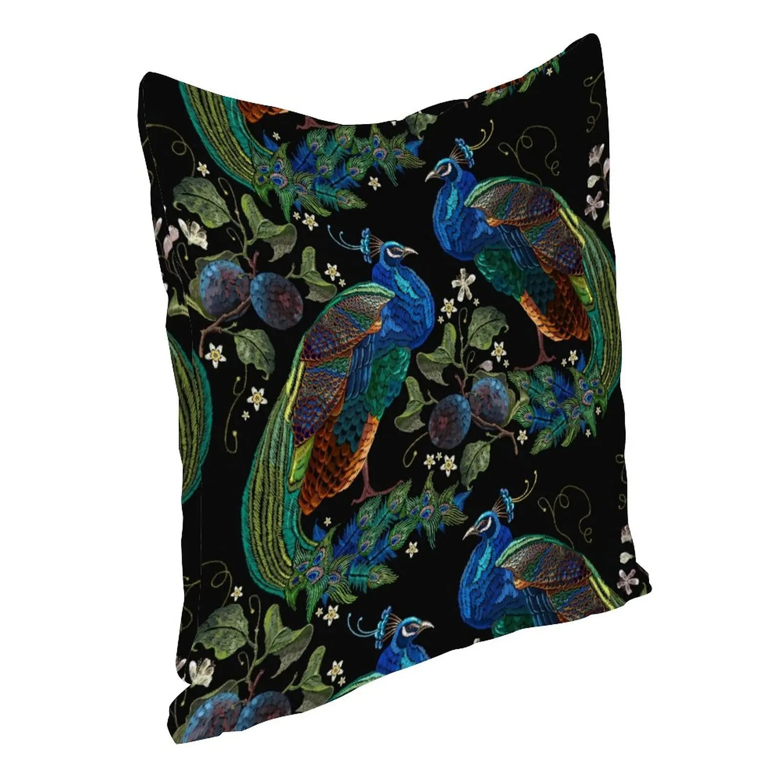 Coussin Jungle Paon Déco-exotique.fr