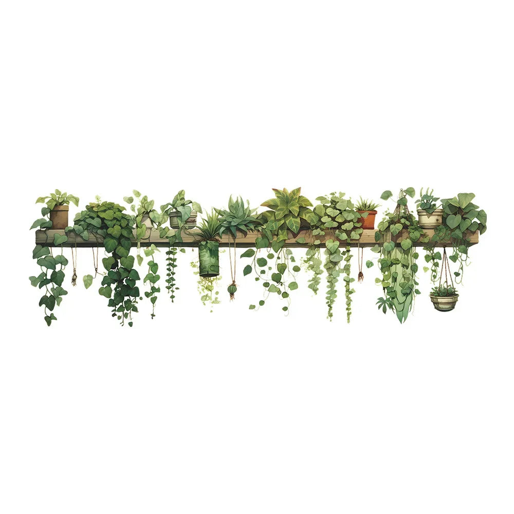 Stickers Plantes vertes étagère Déco-exotique.fr