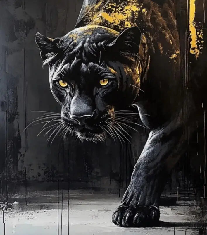 Poster Animaux Noir et Or-Déco Exotique
