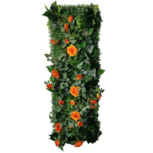 Mur Végétal Artificiel Fleurs Orange- Déco Exotique