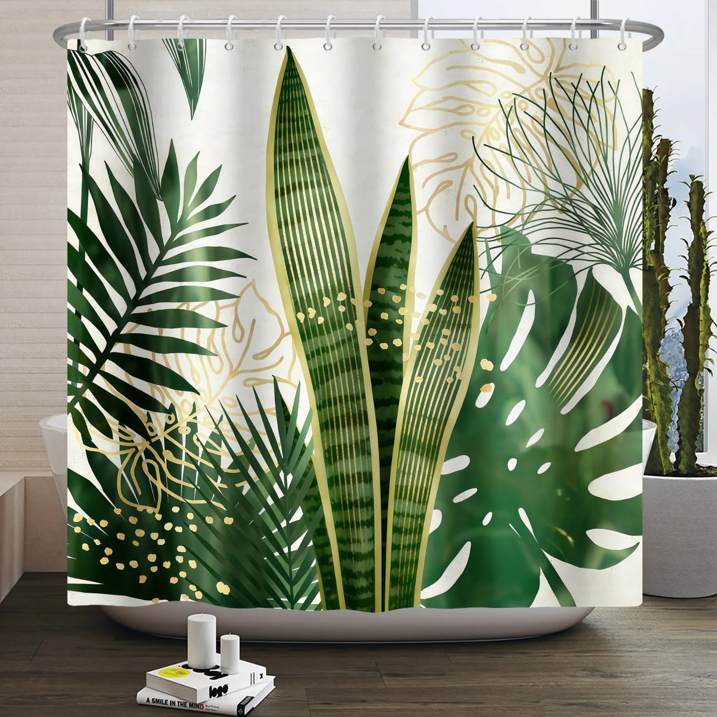 Rideau de douche Jungle Naturelle-Déco Exotique