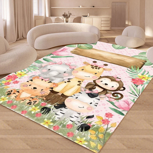 Tapis Jungle Animaux Fille-Déco Exotique