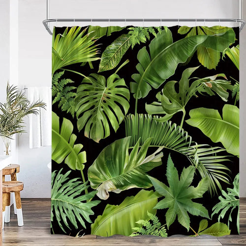 Rideau de Douche Jungle Feuilles Exotiques-Déco Exotique