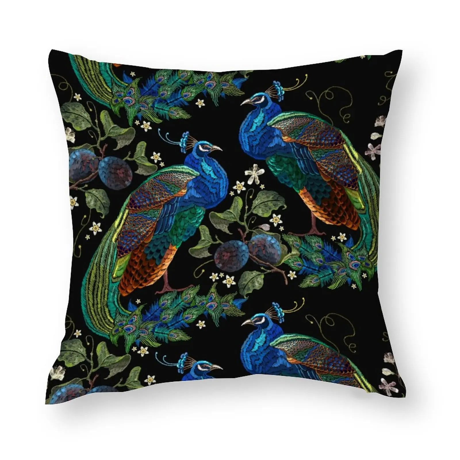 Coussin Jungle Paon Déco-exotique.fr