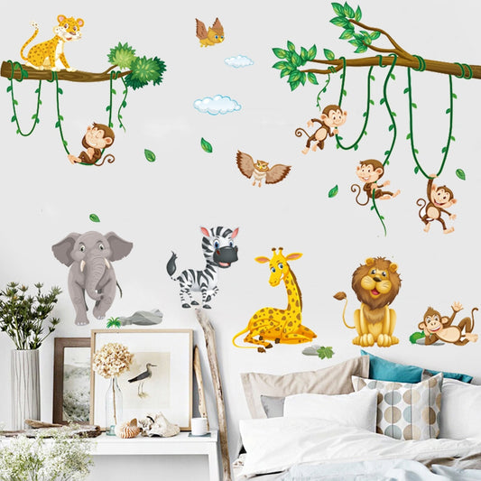 Stickers Animaux Jungle Bébé Déco-exotique.fr