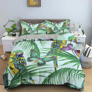 Housse de couette Tropical Feuillage et Perroquet Déco-exotique.fr