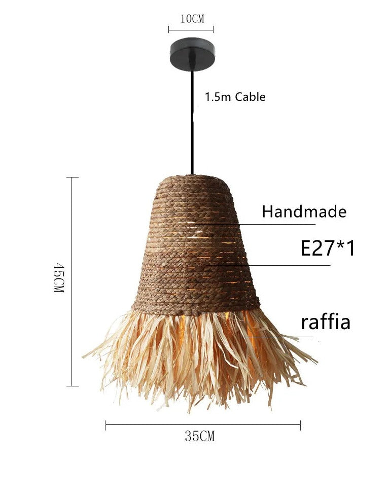 Luminaire Naturel Chapeau de Paille Déco-exotique.fr