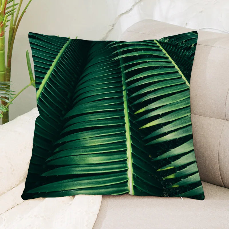 Coussin Jungle Feuillage Vert Déco-exotique.fr