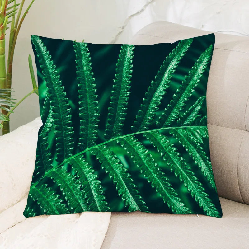 Coussin Jungle Feuillage Vert Déco-exotique.fr