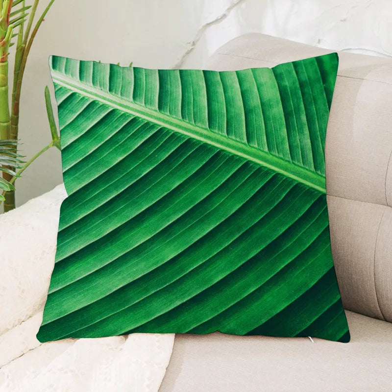 Coussin Jungle Feuillage Vert Déco-exotique.fr