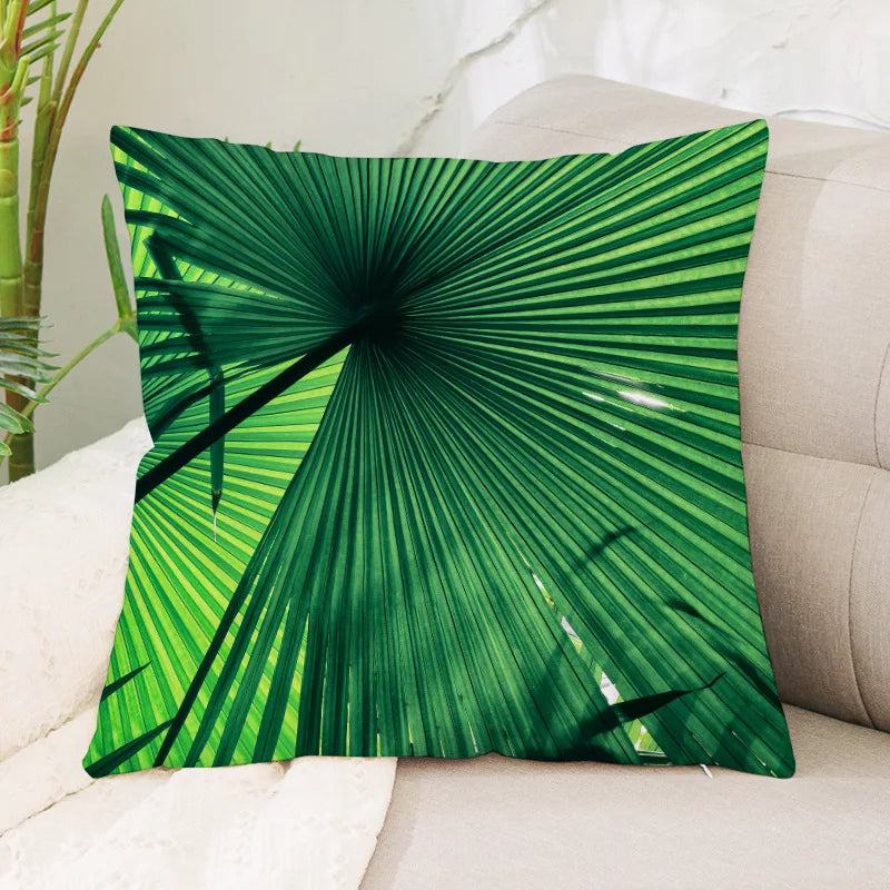 Coussin Jungle Feuillage Vert Déco-exotique.fr