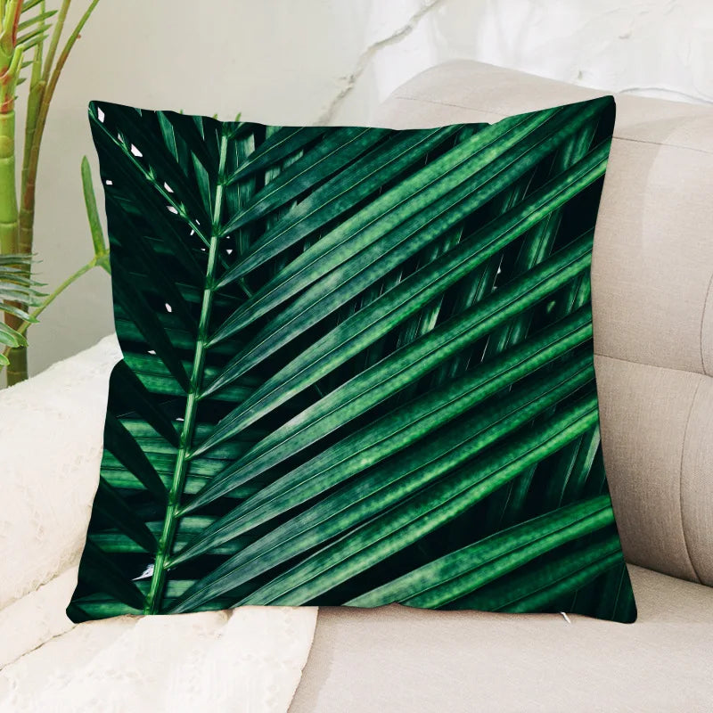 Coussin Jungle Feuillage Vert Déco-exotique.fr