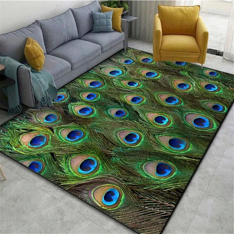 Tapis Plume de Paon- Déco Exotique
