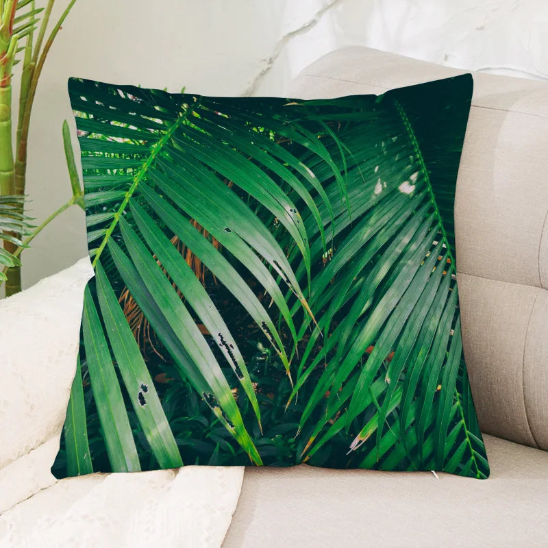 Coussin Jungle Feuillage Vert Déco-exotique.fr