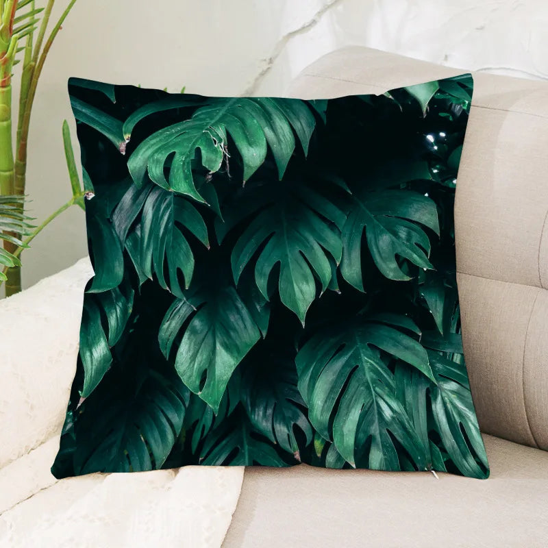 Coussin Jungle Feuillage Vert Déco-exotique.fr