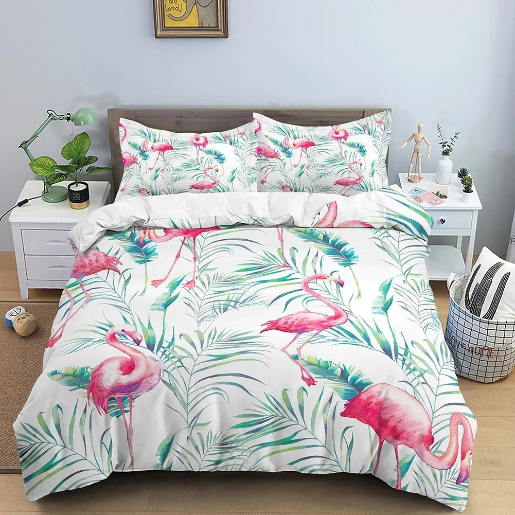 Housse de couette Flamant rose Déco-exotique.fr