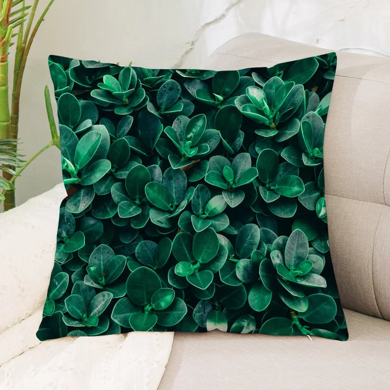 Coussin Jungle Feuillage Vert Déco-exotique.fr