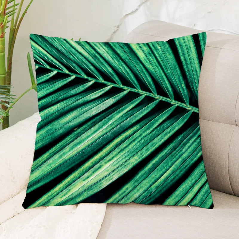 Coussin Jungle Feuillage Vert Déco-exotique.fr