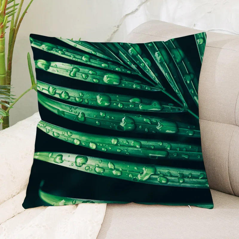 Coussin Jungle Feuillage Vert Déco-exotique.fr