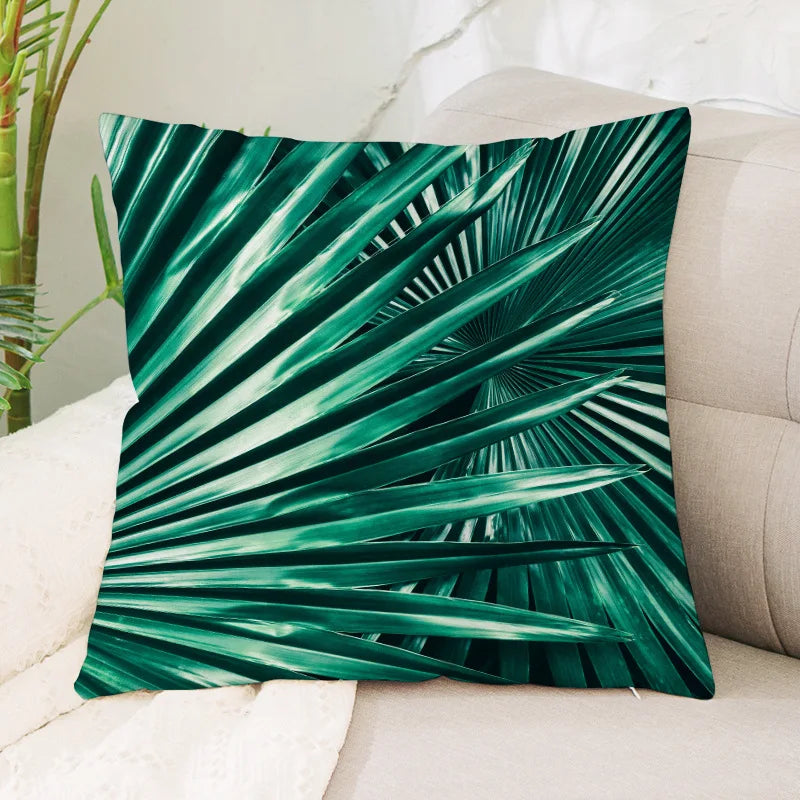 Coussin Jungle Feuillage Vert Déco-exotique.fr