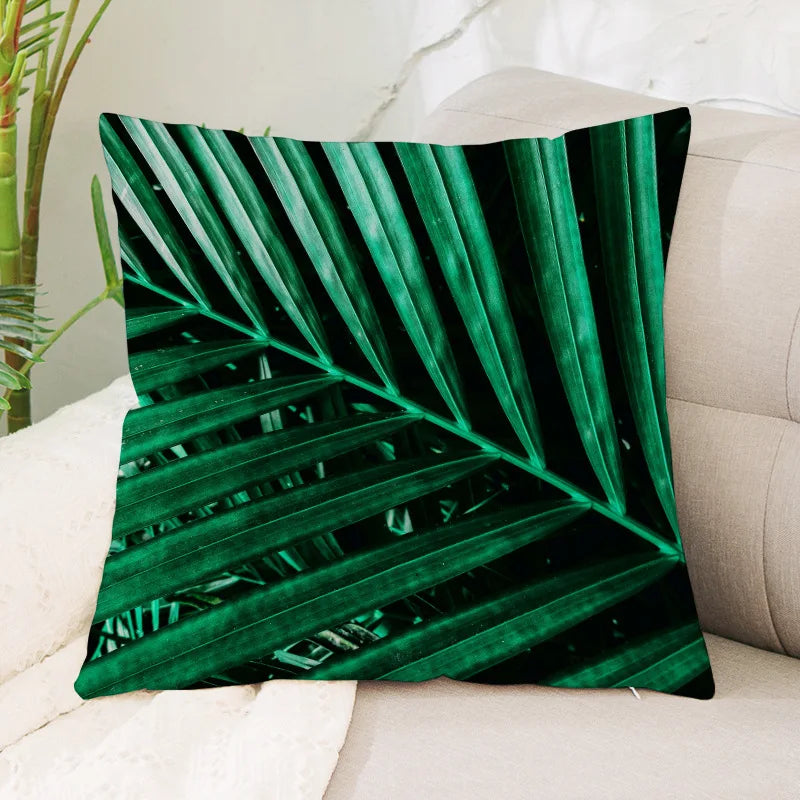 Coussin Jungle Feuillage Vert Déco-exotique.fr