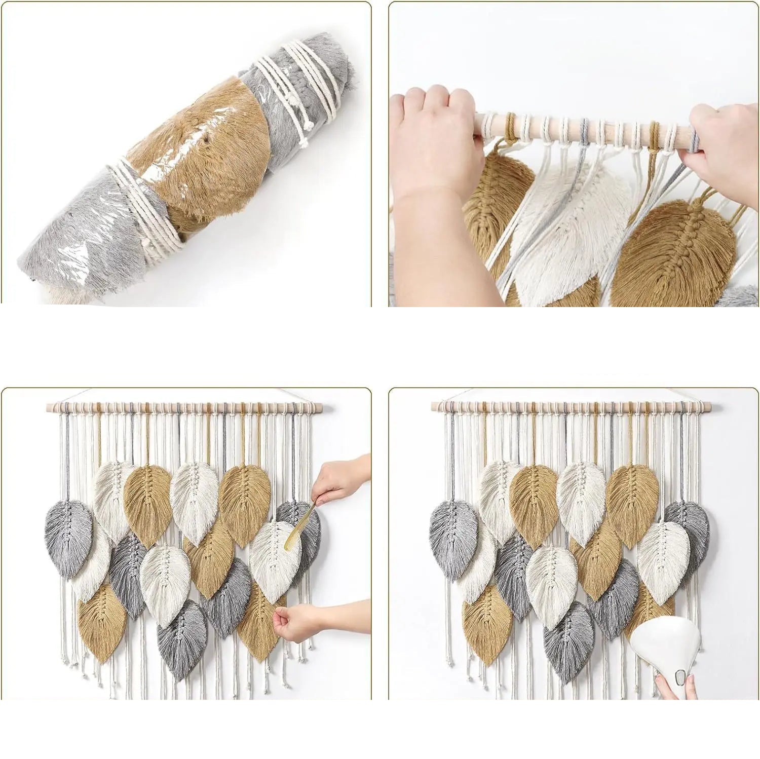 Tenture murale Macramé Tricolore- Déco Exotique