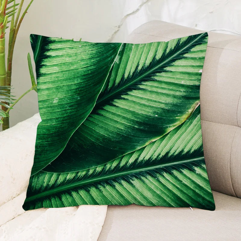 Coussin Jungle Feuillage Vert Déco-exotique.fr