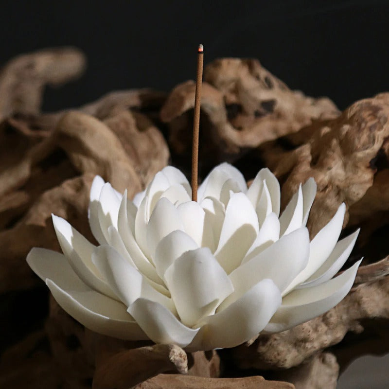 Brûleur d'encens en Fonte, Porte-encens en Forme de Lotus Brûleur d'encens en Fonte, Porte-encens en Forme de Lotus