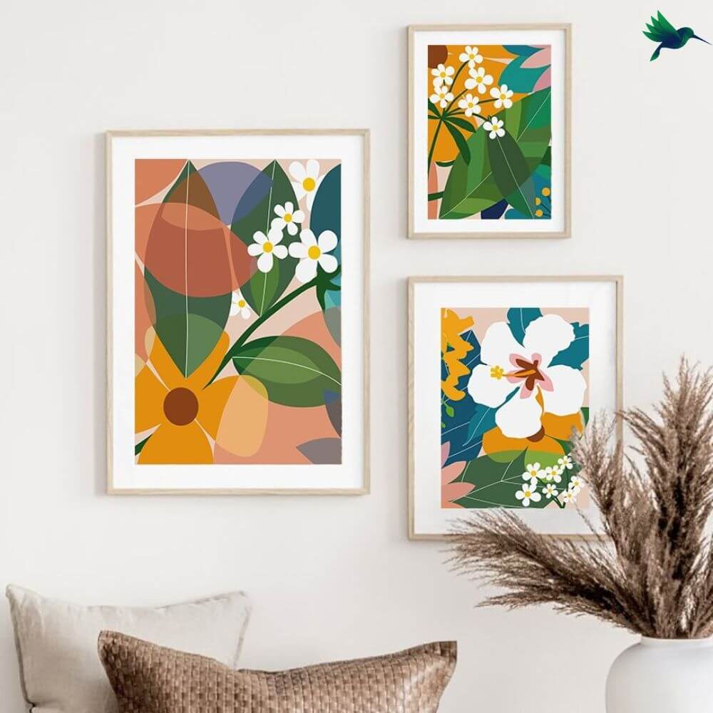 Affiche Jungle Fleurs abstraites Déco-exotique.fr