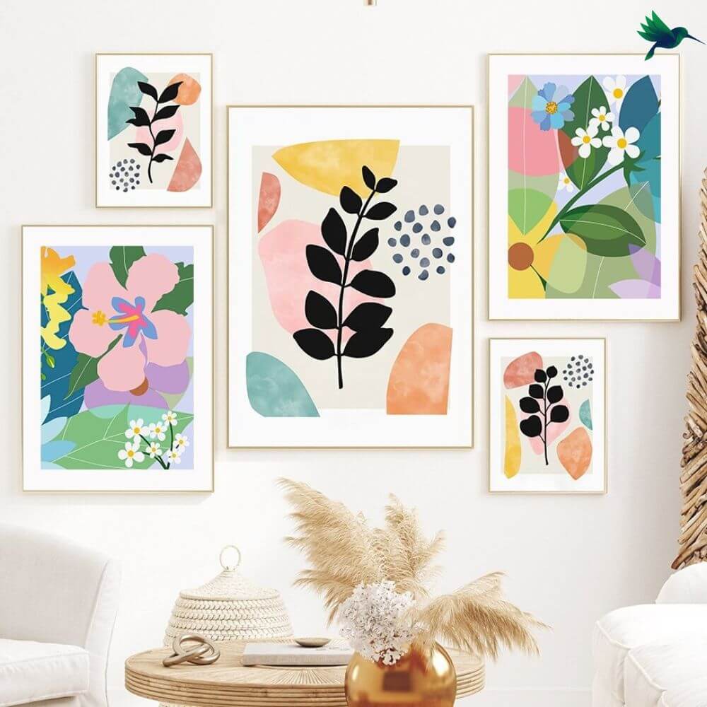 Affiche Jungle Fleurs abstraites Déco-exotique.fr