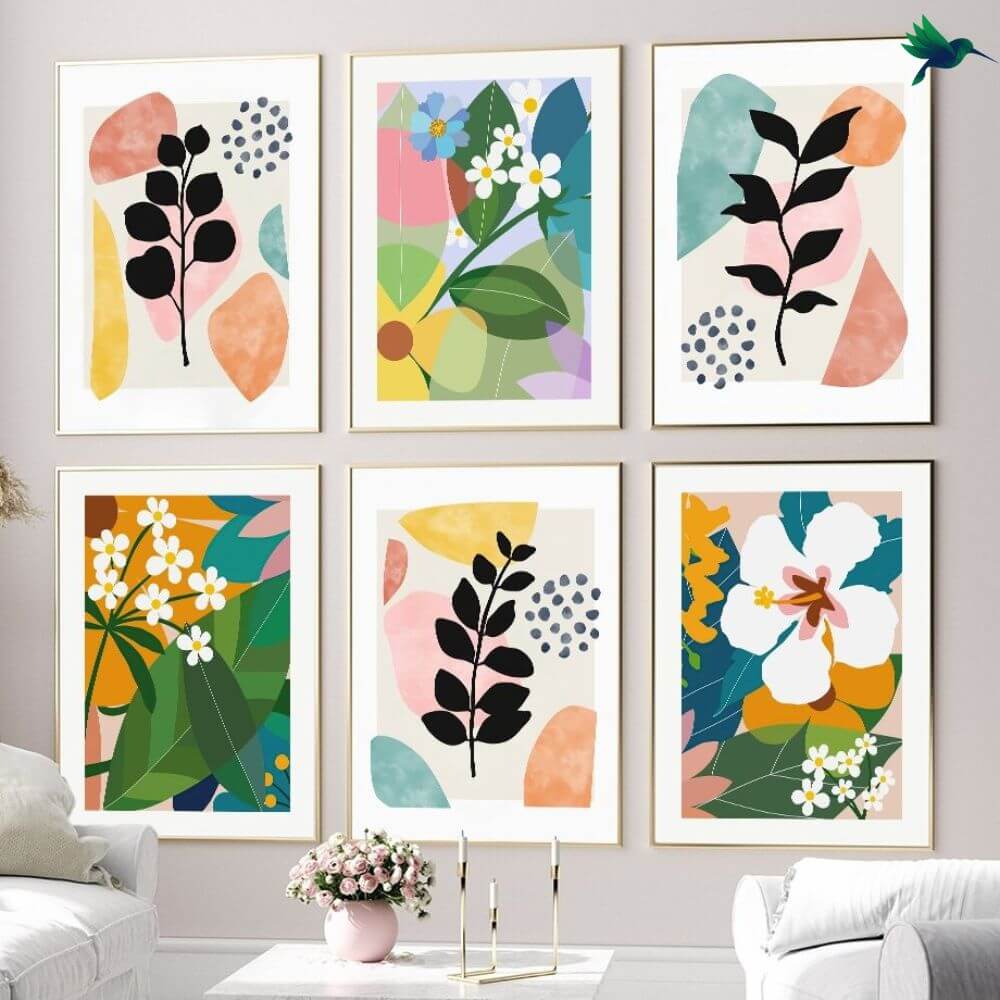 Affiche Jungle Fleurs abstraites Déco-exotique.fr