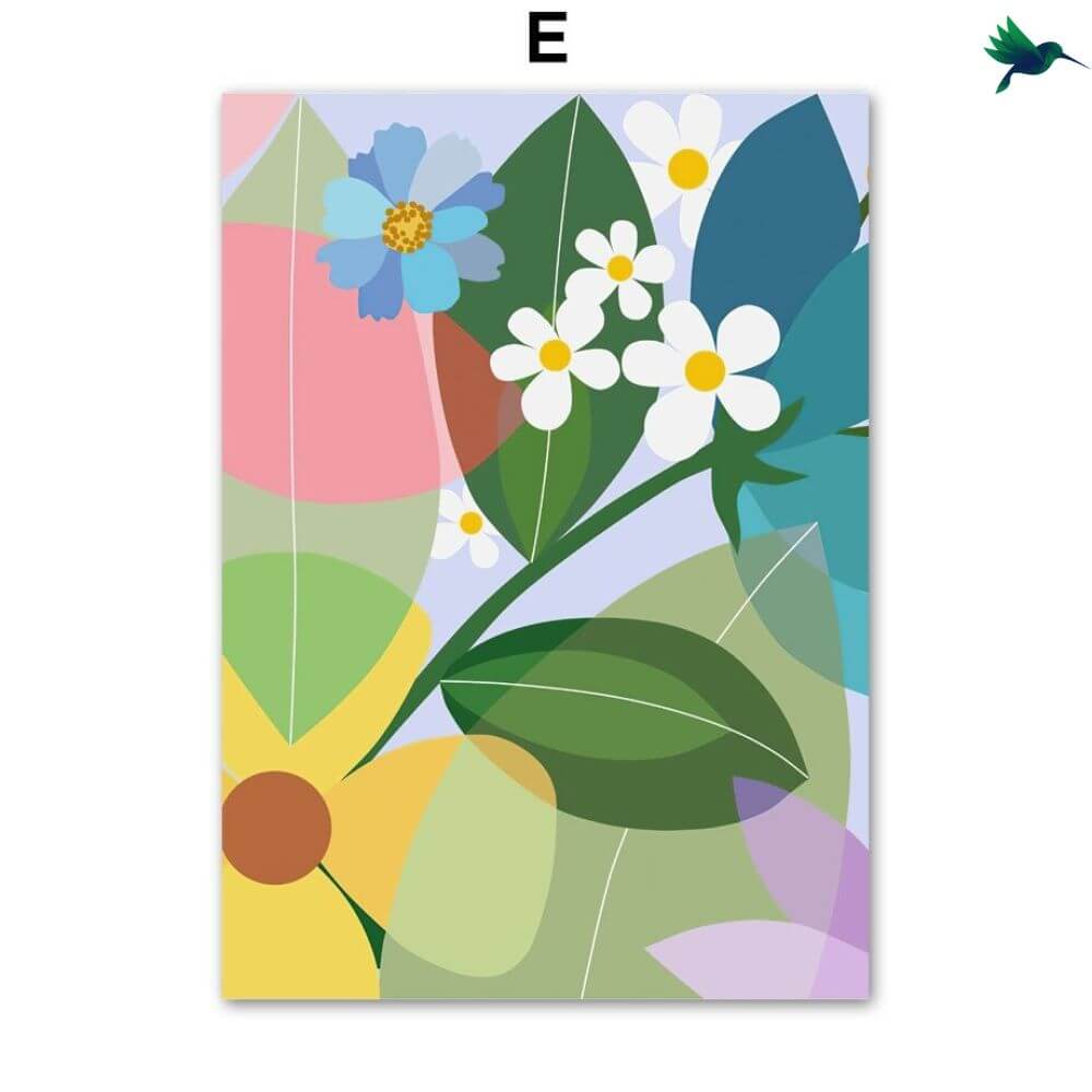 Affiche Jungle Fleurs abstraites Déco-exotique.fr