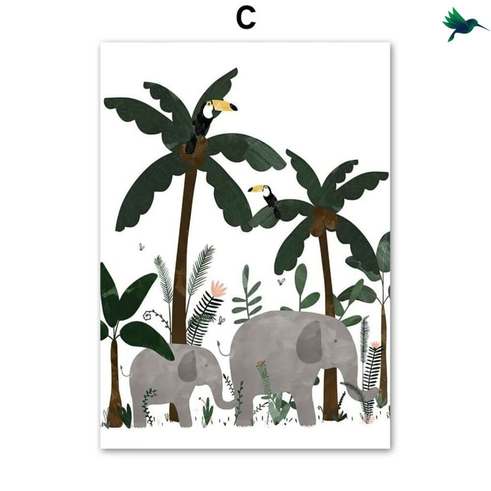 Affiche Murale Jungle Enfant Déco-exotique.fr