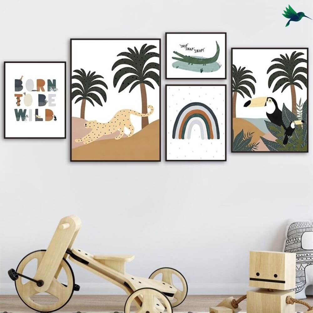 Affiche Murale Jungle Enfant Déco-exotique.fr